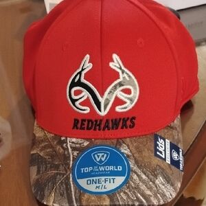 Lids Red and Camouflage Redhawks Hat